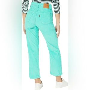 Levi’s Premium Ribcage Straight Ankle pants corduroy electric green